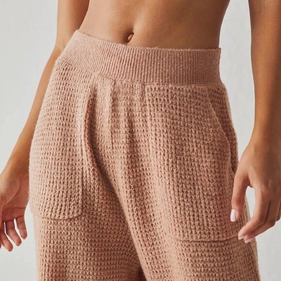 NWT Free People WOOL Blend C.O.Z.Y.‎ Waffle Knit Jogger Lounge Pants Size XS - Picture 4 of 15